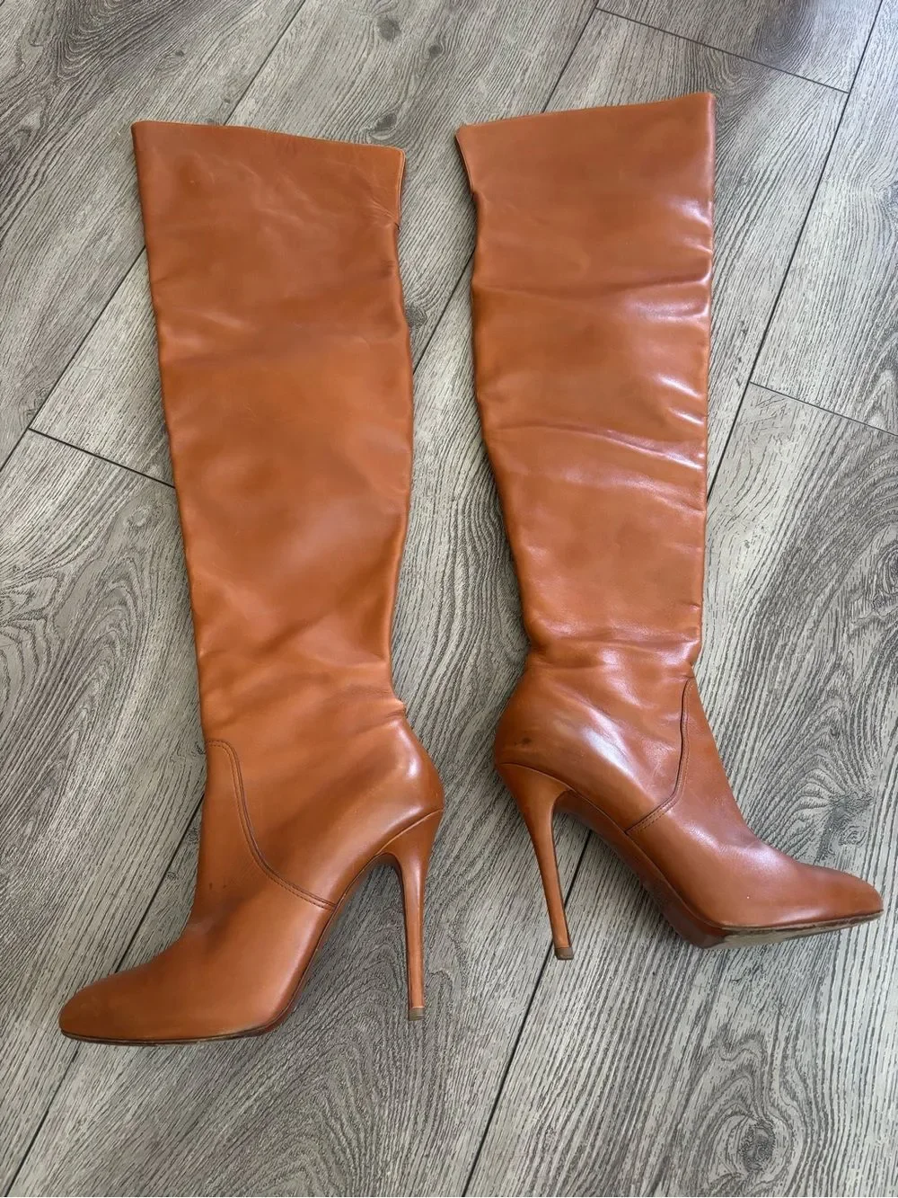 Ralph Lauren vintage Women's Over-the-Knee High Heel Boots - Tan